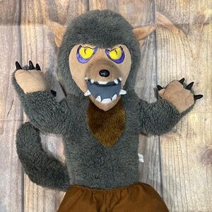 Vintage Scared Stuffless Werewolf Plush RARE 1980s doll 23” Halloween decoration